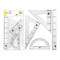 Juego de Reglas Liderpapel 25cm 30cm 15cm Petaca Incolora