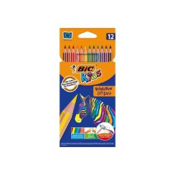 Lápices de Colores Bic Evolution Stripes Caja de 12 Colores Surtidos