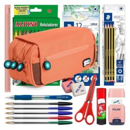 Estuche escolar triple Grafoplás BitsBobs con 40 utensilios de primeras marcas