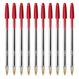 Bolígrafo BIC Cristal Original Rojo Set de 10 Unidades Tinta Aceite