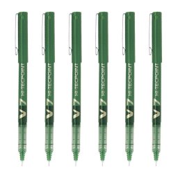 Bolígrafo Roller Pilot V7 Hi-tecpoint Punta Fina 0.7 mm Verde Set 6 Unidades