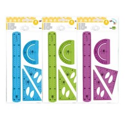 Set de Geometría Liderpapel 4 Piezas Plástico Flexible
