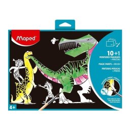 Set de 10 Láminas Mágicas para Colorear con Agua Maped con Pincel