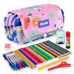 Estuche Triple Milan Green & Grow con Material Escolar Incluido