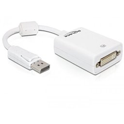 Adaptador DisplayPort a DVI-I DeLOCK 61765 0.125m Blanco Soporte 1920x1200