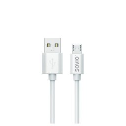 Cable USB Savio CL-167 3 m Blanco carga rápida USB 2.0 Micro USB
