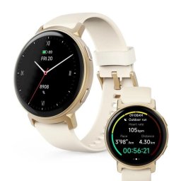 Hama Arion GPS Bluetooth 43mm AMOLED Oro Correa Blanca M IP68 SpO2 Pulsómetro Sueño