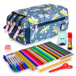 Estuche Escolar Triple ColePack Design Grafoplás con 40 Utensilios