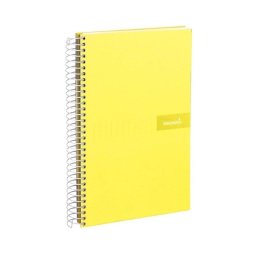 Cuaderno Espiral A4 Liderpapel 90gr Amarillo Cuadriculado 80 hojas