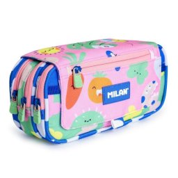Estuche Portatodo Triple Milan Green & Grow Rosa y Verde