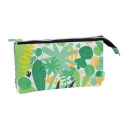 Estuche escolar portatodo Milan Hide & Seek 5 compartimentos verde