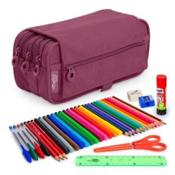 Estuche Triple ColePack Eco con Material Escolar Incluido Morado Officebox