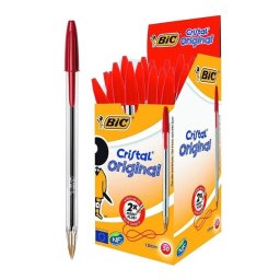 Bolígrafo BIC Cristal Original Rojo Caja de 50 Unidades