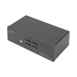 Conmutador KVM Digitus 4 puertos pantalla dual 4K DisplayPort