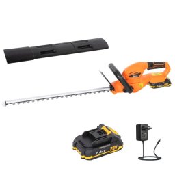 Outsunny Cortasetos Eléctrico Con Batería De 2000mah Y Cuchilla De 51 Cm Naranja