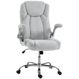 Homcom Silla De Escritorio Ergonómica Con Respaldo Alto Crema