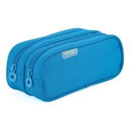 Estuche Portátil Officebox Colorline Doble Compartimento Azul Claro