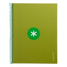 Libreta Cuadriculada A4 Antartik Espiral Tapa Dura 80 Hojas Verde