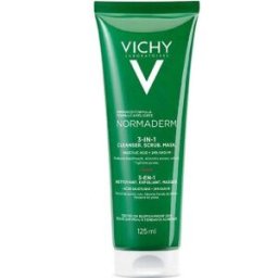 Vichy Normaderm Crema Limpiadora Exfoliante 3 en 1 y Purificante Mask para pieles grasas 125mL