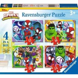 Puzzle Ravensburger 120010647 Spider-Man 4 rompecabezas infantiles 12-24 piezas
