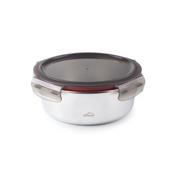 Lacor Ecoinox - Recipiente Redondo De 0.7l En Acero Inoxidable Apto Microondas