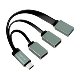 Hub LogiLink 3 puertos 5 Gbps USB 3.2 Gen 1 modelo UA0315 Negro Gris
