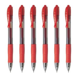 Bolígrafo Pilot G-2 Retráctil Punta Fina 0.7 mm Tinta de Gel Rojo Set de 6