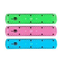 Regla Plástico Flexible Liderpapel 20 cm Colores Surtidos