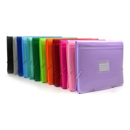 Carpeta Clasificadora A4 Office Box 12 Divisiones con 80 Adhesivos