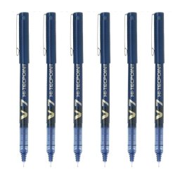 Bolígrafo Roller Pilot V7 Hi-tecpoint Punta Fina 0.7 mm Azul Set 6 Unidades