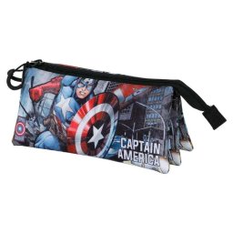 Estuche escolar Karactermania Capitán América triple portatodo multicolor