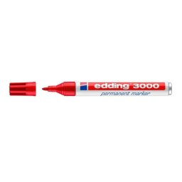 Rotulador Permanente Edding 3000 Punta Redonda 1.5-3 Mm Rojo