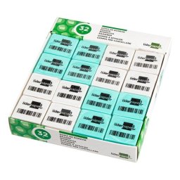 Goma de borrar Liderpapel miga de pan cuadrada azul pastel y blanco