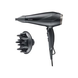 Secador de Pelo Iónico Severin HT 0167 2300W 3 Temperaturas 2 Velocidades con Difusor y Concentrador Negro Plata