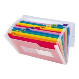 Carpeta Clasificadora Fuelle Liderpapel A4 13 Compartimentos Transparente