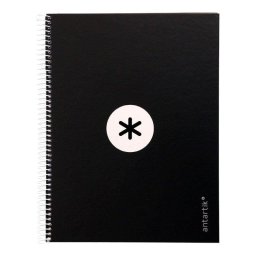 Libreta Cuadriculada A4 Antartik Espiral Tapa Dura 80 Hojas 90 g/m² Negro