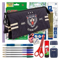 Estuche Escolar Triple Karactermania PRODG Tiger con 40 Utensilios