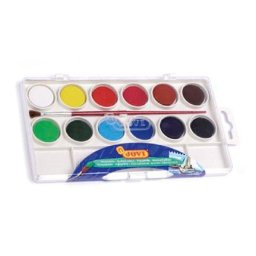 Acuarelas Jovi 12 Colores con Pincel Estuche de Plástico