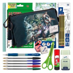 Estuche Triple Vengadores Karactermania con 40 Utensilios Escolares