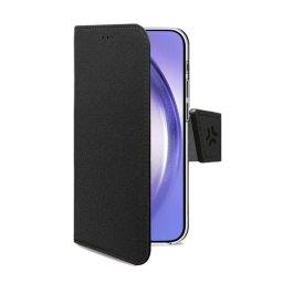 Funda para móvil Celly WALLY1064 cartera piel sintética negra con soporte para Galaxy A55 5G