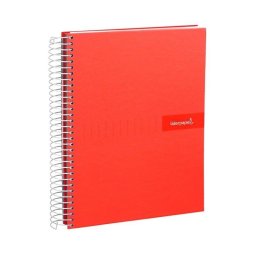 Cuaderno Espiral A4 Liderpapel Cuadriculado 80h 90gr Rojo