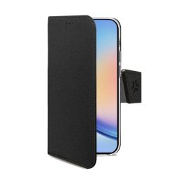 Funda para móvil Celly WALLY1063 cartera piel sintética negra soporte sobremesa para Galaxy A35 5G