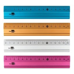Regla de Aluminio Liderpapel 15 cm con Base Biselada Fucsia