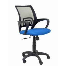 Silla de oficina Piqueras y Crespo 312AZ ergonómica con respaldo de malla y asiento azul