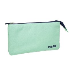 Estuche escolar portatodo Milan 1918 5 compartimentos verde