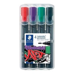 Rotulador Permanente Staedtler Lumocolor Punta Redonda 2 mm Pack 4 Unidades
