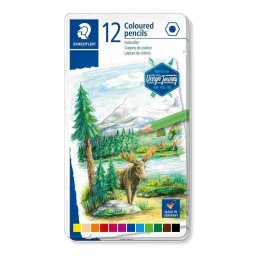 Lápices de colores Staedtler Design Journey caja metálica 12 unidades mina suave