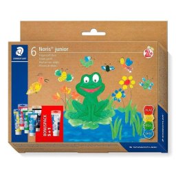 Pintura lavable para dedos Staedtler Noris Club 8801, 6 botes multicolor de 100 ml