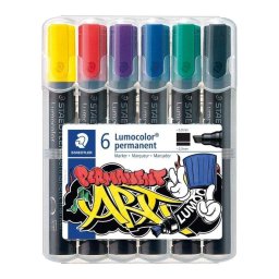 Rotulador Permanente Staedtler Lumocolor 350 Pack 6 Unidades Punta Biselada