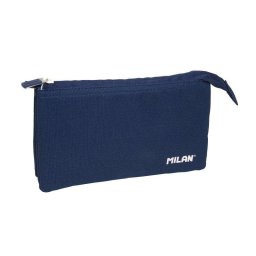 Estuche escolar portatodo Milan 1918 5 compartimentos azul marino